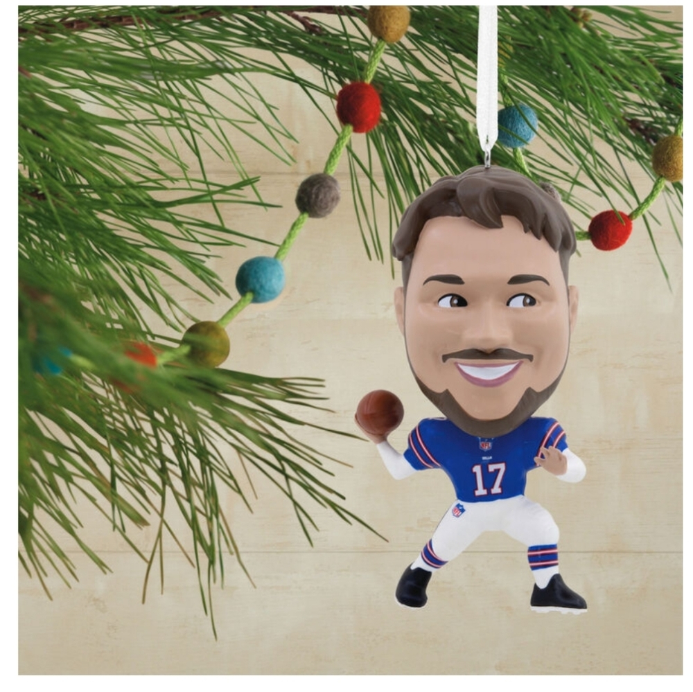 NIB 2022 Hallmark/ Josh Allen "Bouncing Buddy" Bobblehead Ornament - Picture 2 of 14
